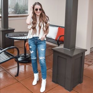 Lulus Distressed Crop Skinny Jeans